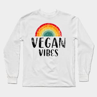 Retro Vegan Vibes Long Sleeve T-Shirt